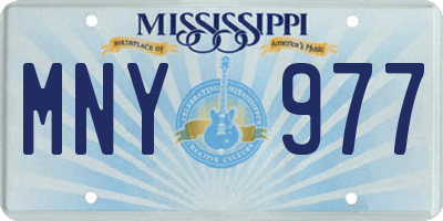 MS license plate MNY977