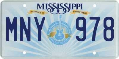 MS license plate MNY978