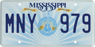 MS license plate MNY979