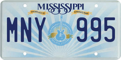 MS license plate MNY995
