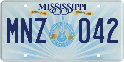 MS license plate MNZ042