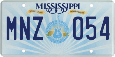 MS license plate MNZ054