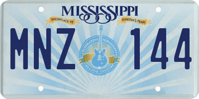 MS license plate MNZ144