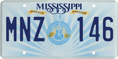 MS license plate MNZ146