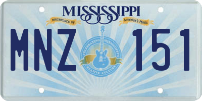MS license plate MNZ151