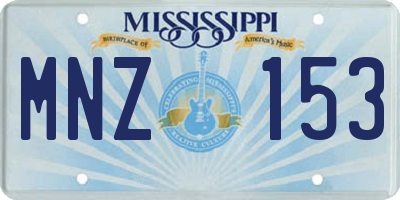 MS license plate MNZ153