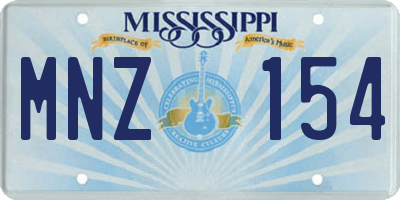 MS license plate MNZ154