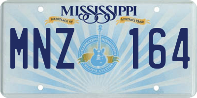 MS license plate MNZ164