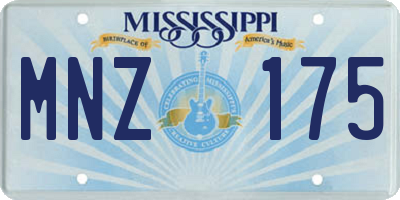 MS license plate MNZ175