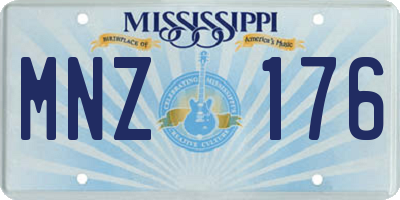 MS license plate MNZ176