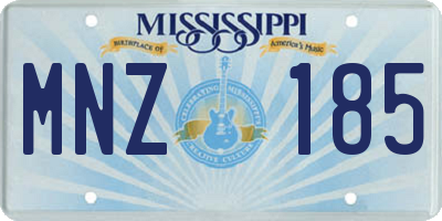 MS license plate MNZ185