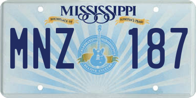 MS license plate MNZ187