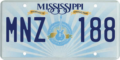 MS license plate MNZ188