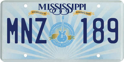 MS license plate MNZ189