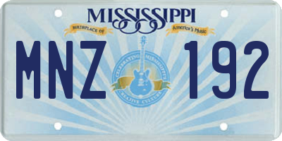 MS license plate MNZ192