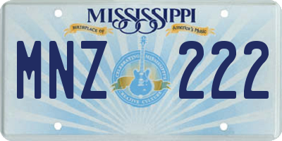 MS license plate MNZ222