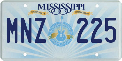 MS license plate MNZ225