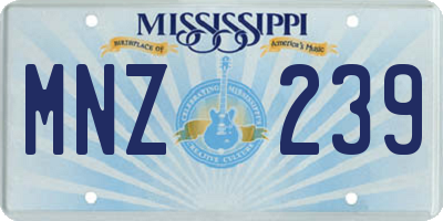 MS license plate MNZ239