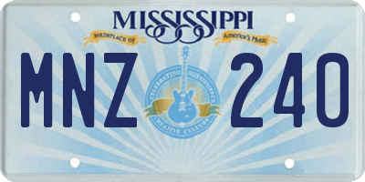MS license plate MNZ240