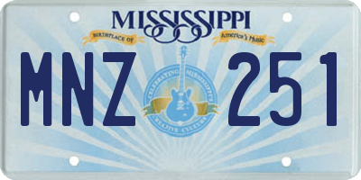 MS license plate MNZ251