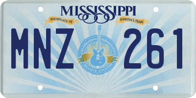 MS license plate MNZ261