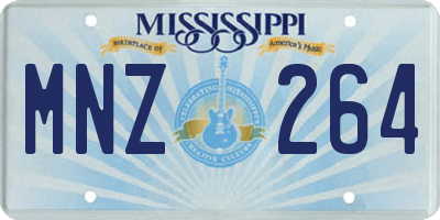 MS license plate MNZ264