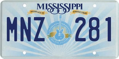 MS license plate MNZ281