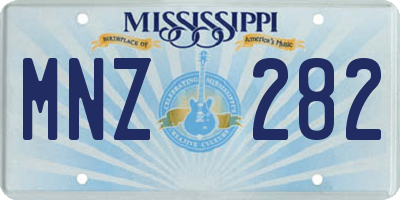 MS license plate MNZ282