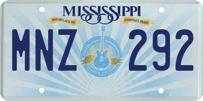 MS license plate MNZ292
