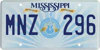 MS license plate MNZ296