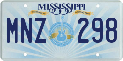 MS license plate MNZ298