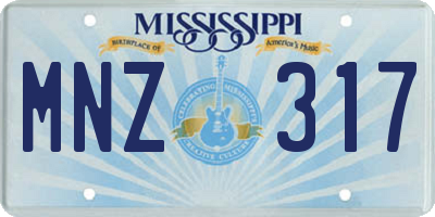 MS license plate MNZ317