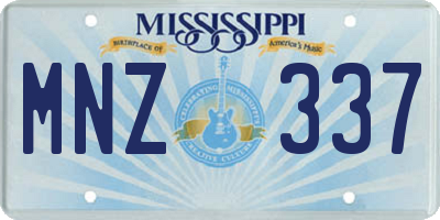 MS license plate MNZ337