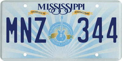 MS license plate MNZ344