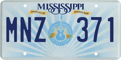 MS license plate MNZ371