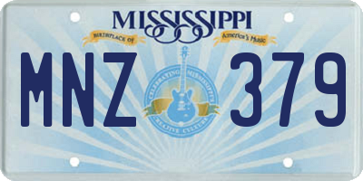 MS license plate MNZ379