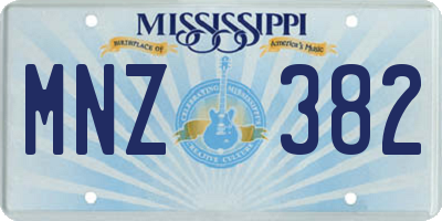 MS license plate MNZ382