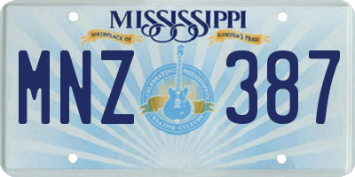 MS license plate MNZ387