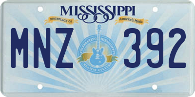 MS license plate MNZ392