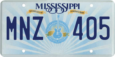 MS license plate MNZ405