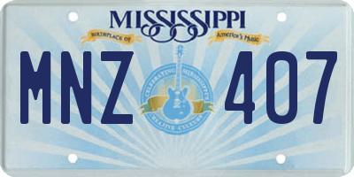 MS license plate MNZ407
