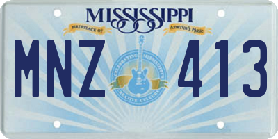 MS license plate MNZ413