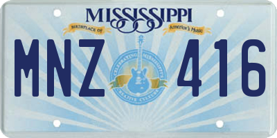 MS license plate MNZ416