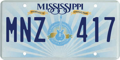 MS license plate MNZ417