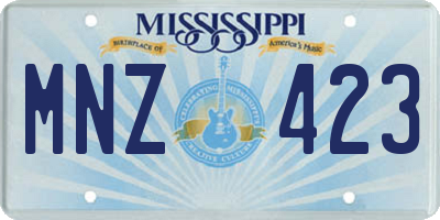 MS license plate MNZ423