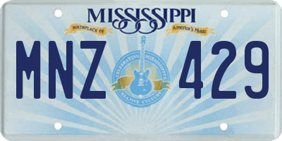 MS license plate MNZ429