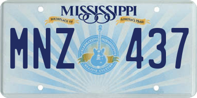 MS license plate MNZ437