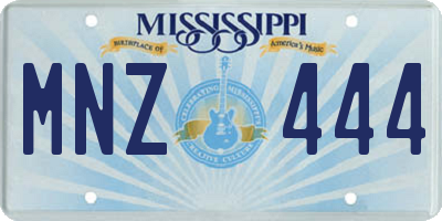 MS license plate MNZ444