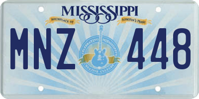 MS license plate MNZ448