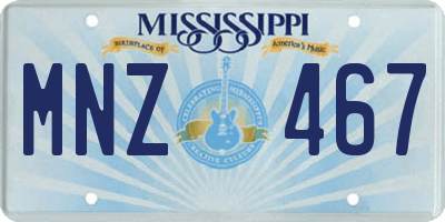 MS license plate MNZ467